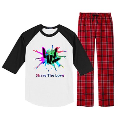 Funny Share Love Merch Gift Raglan Sleeve Pajama Set