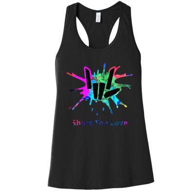 Funny Share Love Merch Gift Women's Racerback Tank