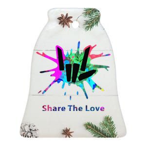 Funny Share Love Merch Gift Ceramic Bell Ornament