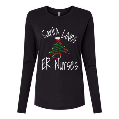 Funny Santa Loves Er Nurses Nursing Christmas Nurse Holiday Cool Gift Womens Cotton Relaxed Long Sleeve T-Shirt