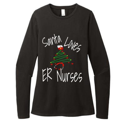 Funny Santa Loves Er Nurses Nursing Christmas Nurse Holiday Cool Gift Womens CVC Long Sleeve Shirt