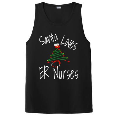 Funny Santa Loves Er Nurses Nursing Christmas Nurse Holiday Cool Gift PosiCharge Competitor Tank