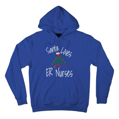 Funny Santa Loves Er Nurses Nursing Christmas Nurse Holiday Cool Gift Hoodie