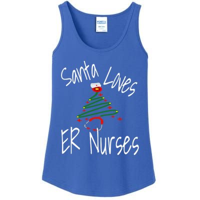 Funny Santa Loves Er Nurses Nursing Christmas Nurse Holiday Cool Gift Ladies Essential Tank