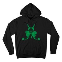 Funny Shamrock Leaf Hockey Sticks And Helmet St Patricks Day Gift Hoodie