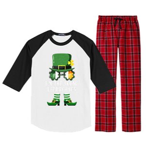 Funny Skiing Leprechaun Costume St Patrick's Day Funny Gift Raglan Sleeve Pajama Set