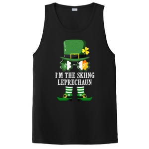 Funny Skiing Leprechaun Costume St Patrick's Day Funny Gift PosiCharge Competitor Tank