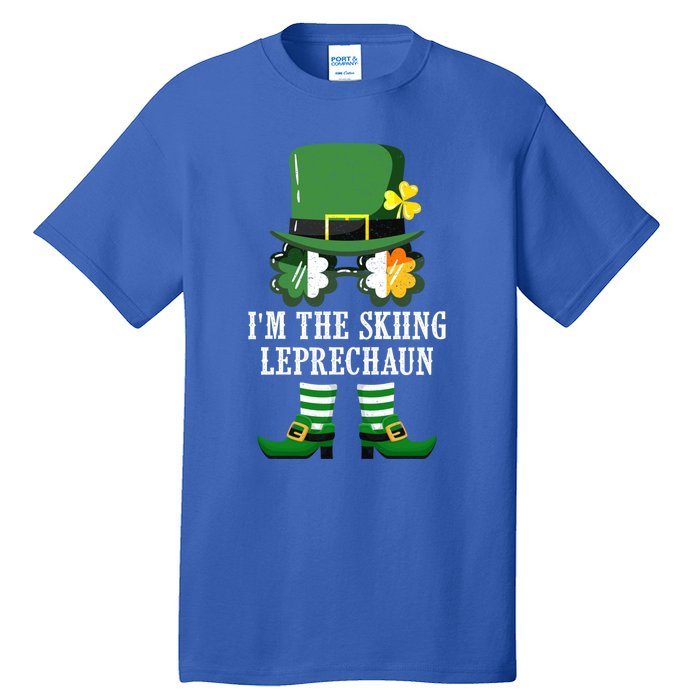 Funny Skiing Leprechaun Costume St Patrick's Day Funny Gift Tall T-Shirt