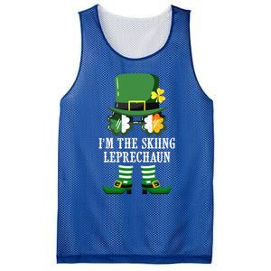 Funny Skiing Leprechaun Costume St Patrick's Day Funny Gift Mesh Reversible Basketball Jersey Tank