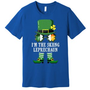 Funny Skiing Leprechaun Costume St Patrick's Day Funny Gift Premium T-Shirt