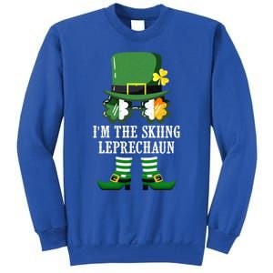 Funny Skiing Leprechaun Costume St Patrick's Day Funny Gift Tall Sweatshirt