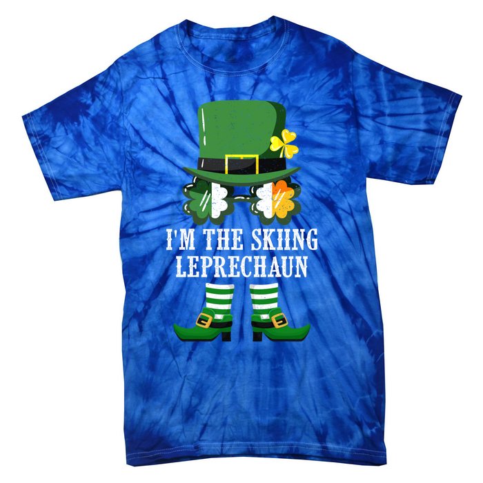 Funny Skiing Leprechaun Costume St Patrick's Day Funny Gift Tie-Dye T-Shirt