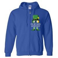 Funny Skiing Leprechaun Costume St Patrick's Day Funny Gift Full Zip Hoodie