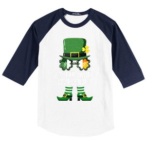 Funny Skiing Leprechaun Costume St Patrick's Day Funny Gift Baseball Sleeve Shirt