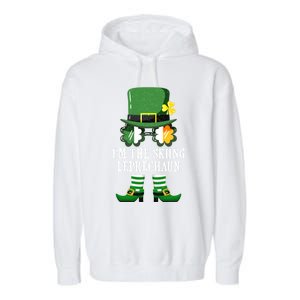 Funny Skiing Leprechaun Costume St Patrick's Day Funny Gift Garment-Dyed Fleece Hoodie