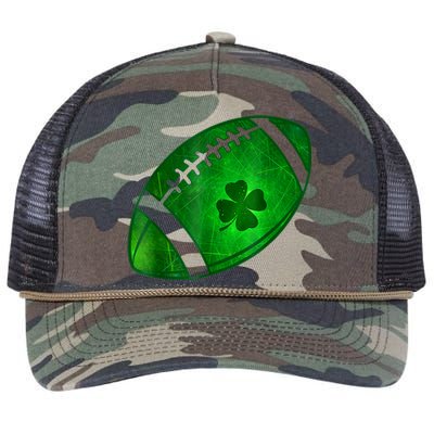 Football Shamrock Lucky Clover Irish St Patrick's Day Retro Rope Trucker Hat Cap