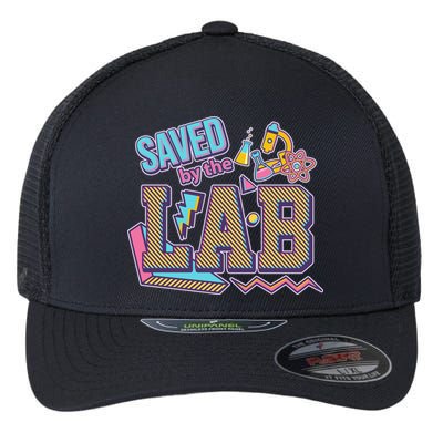 Funny School Lab Week Saved By The Lab Flexfit Unipanel Trucker Cap