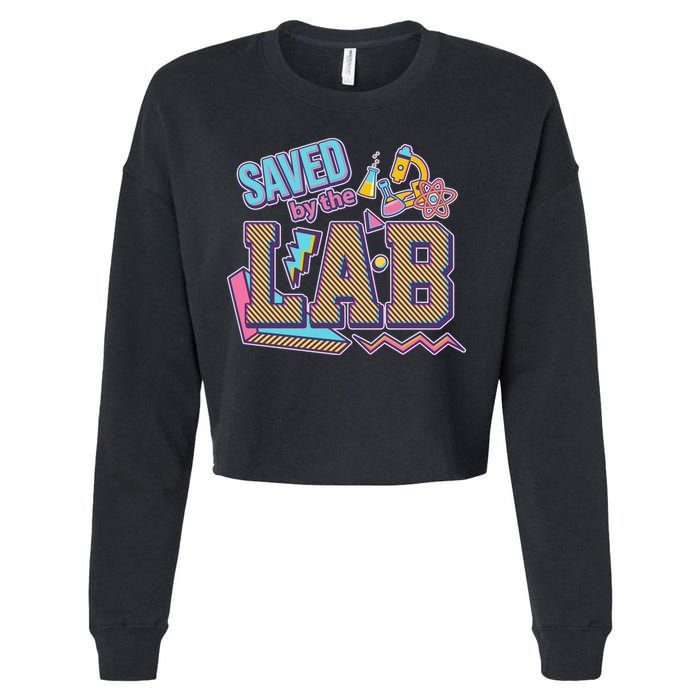 Funny School Lab Week Saved By The Lab Cropped Pullover Crew