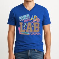 Funny School Lab Week Saved By The Lab V-Neck T-Shirt