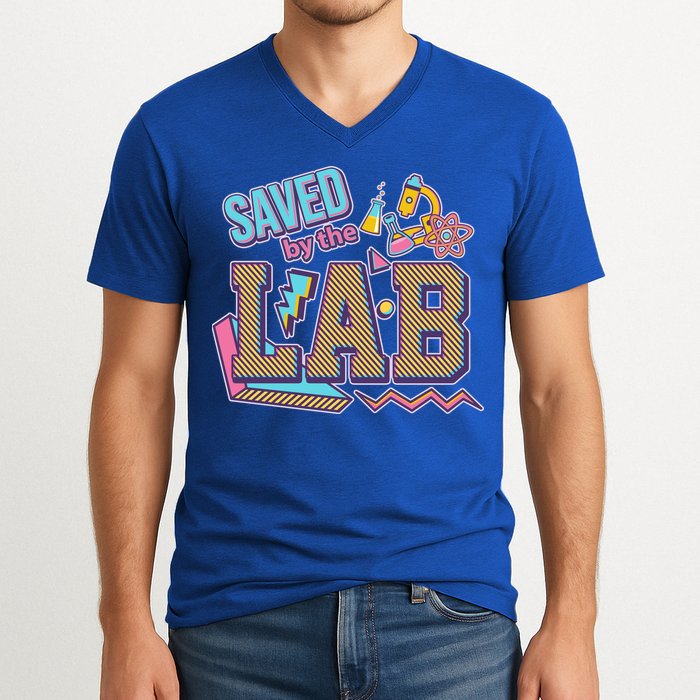 Funny School Lab Week Saved By The Lab V-Neck T-Shirt