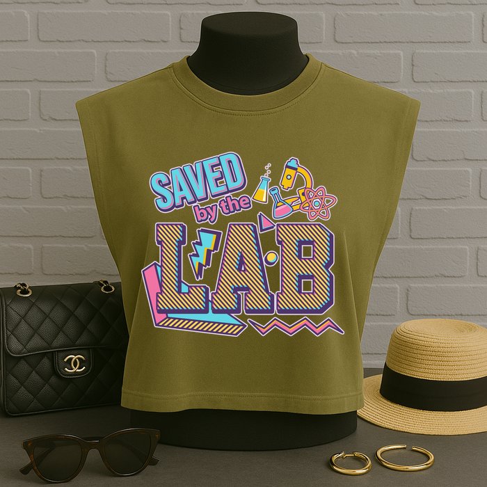 Funny School Lab Week Saved By The Lab Garment-Dyed Women's Muscle Tee
