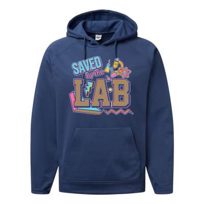 Funny School Lab Week Saved By The Lab Performance Fleece Hoodie