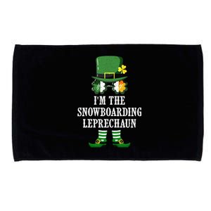 Funny Snowboarding Leprechaun Costume St Patrick's Day Funny Gift Microfiber Hand Towel