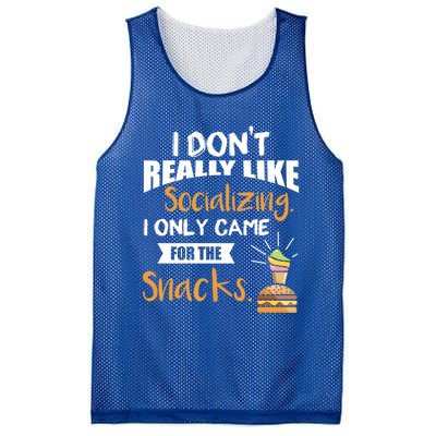 Funny Snack Lover 'I Don't Really Like Socializing ' Gift Mesh Reversible Basketball Jersey Tank