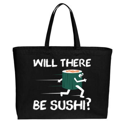 Funny Snack Lover 'Will There Be Sushi?' Gift Cotton Canvas Jumbo Tote