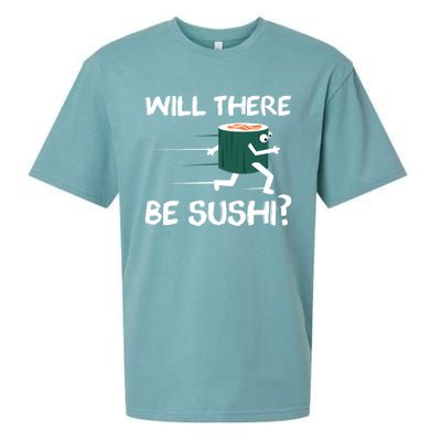 Funny Snack Lover 'Will There Be Sushi?' Gift Sueded Cloud Jersey T-Shirt