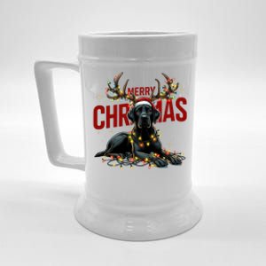 Funny Santa Labrador Retriever Christmas Lights Dog Lover Cute Gift Beer Stein