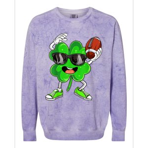 Football Shamrock Lucky Clover Irish St Patrick's Day b.o.y.s Colorblast Crewneck Sweatshirt