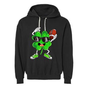 Football Shamrock Lucky Clover Irish St Patrick's Day b.o.y.s Garment-Dyed Fleece Hoodie