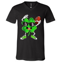 Football Shamrock Lucky Clover Irish St Patrick's Day b.o.y.s V-Neck T-Shirt