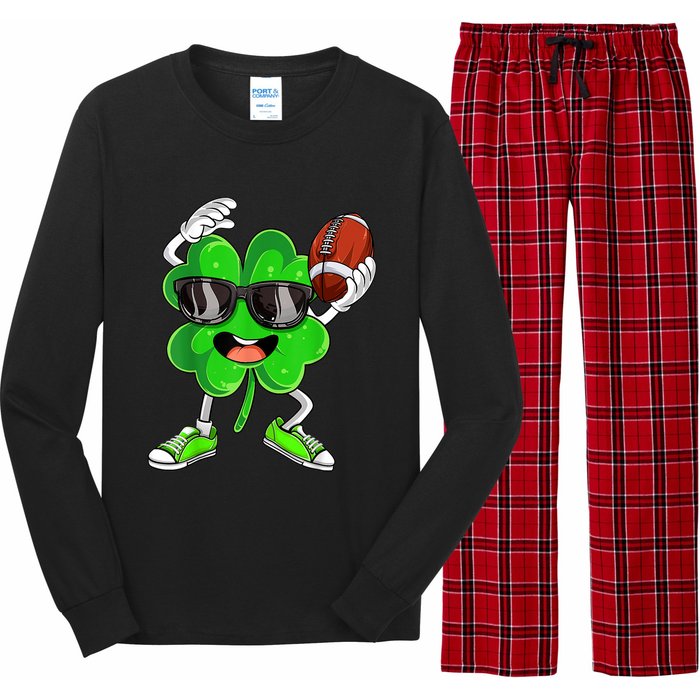 Football Shamrock Lucky Clover Irish St Patrick's Day b.o.y.s Long Sleeve Pajama Set