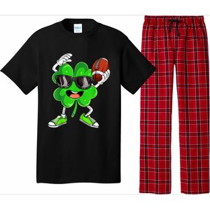 Football Shamrock Lucky Clover Irish St Patrick's Day b.o.y.s Pajama Set