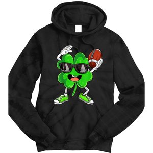 Football Shamrock Lucky Clover Irish St Patrick's Day b.o.y.s Tie Dye Hoodie