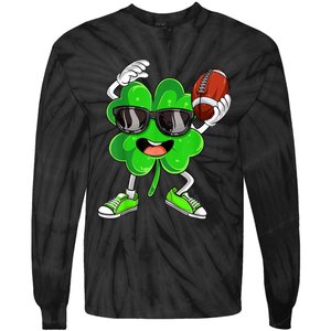 Football Shamrock Lucky Clover Irish St Patrick's Day b.o.y.s Tie-Dye Long Sleeve Shirt