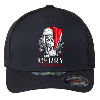 Funny Santa Longhaired Dachshund Merry Christmas Dog Mom Dog Gift Flexfit Unipanel Trucker Cap