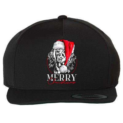 Funny Santa Longhaired Dachshund Merry Christmas Dog Mom Dog Gift Wool Snapback Cap