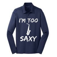 Funny Saxophone Lover Birthday Christmas Gift Idea Silk Touch Performance Long Sleeve Polo