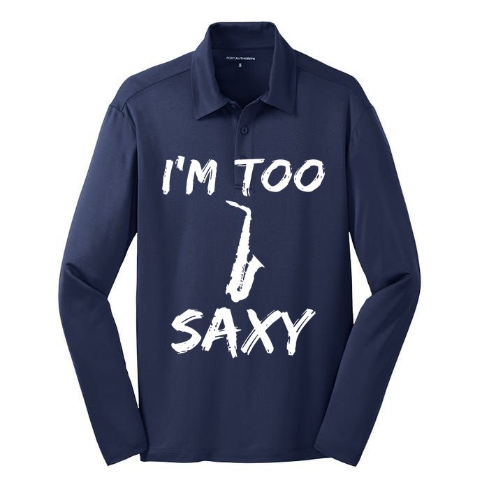 Funny Saxophone Lover Birthday Christmas Gift Idea Silk Touch Performance Long Sleeve Polo