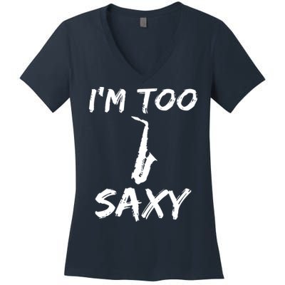 Funny Saxophone Lover Birthday Christmas Gift Idea Women's V-Neck T-Shirt
