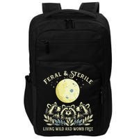Feral & Sterile Living Wild And Womb Free Funny Racoon Retro Impact Tech Backpack