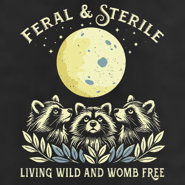Feral & Sterile Living Wild And Womb Free Funny Racoon Retro 11oz C Handle Ceramic Mug