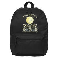 Feral & Sterile Living Wild And Womb Free Funny Racoon Retro 16 in Basic Backpack