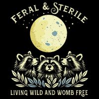 Feral & Sterile Living Wild And Womb Free Funny Racoon Retro 16 in Basic Backpack
