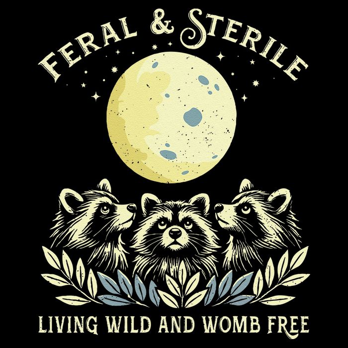 Feral & Sterile Living Wild And Womb Free Funny Racoon Retro 16 in Basic Backpack