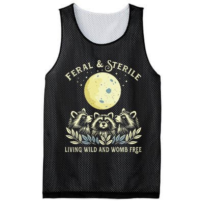 Feral & Sterile Living Wild And Womb Free Funny Racoon Retro Mesh Reversible Basketball Jersey Tank