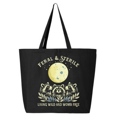Feral & Sterile Living Wild And Womb Free Funny Racoon Retro 25L Jumbo Tote